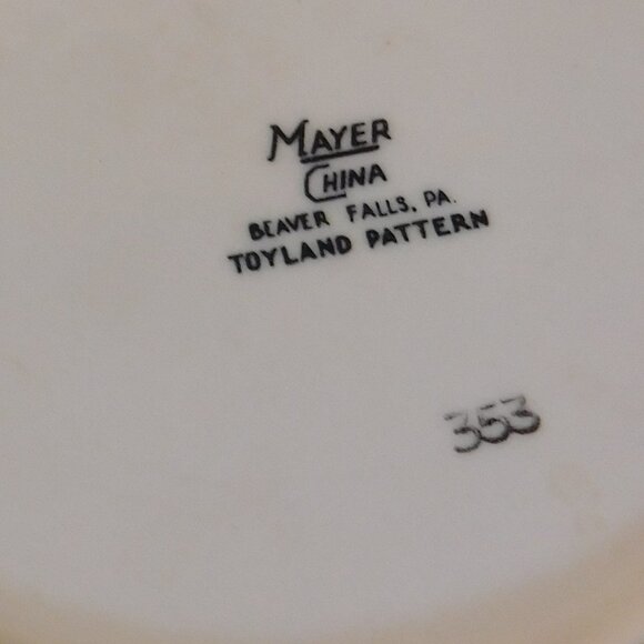 Toyland Patterned Child's Plate by Mayer China Company  1940's Vintage - Picture 3 of 5